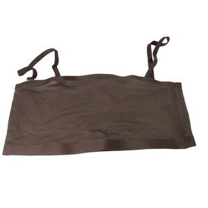 SKIMS SHEER SCULPT BANDEAU IN DARK BROWN